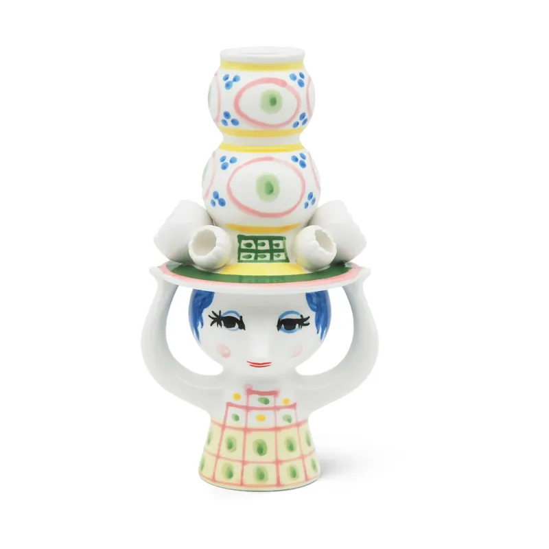 I lager Lady with hat ljusstake H16 cm från Bjørn Wiinblad