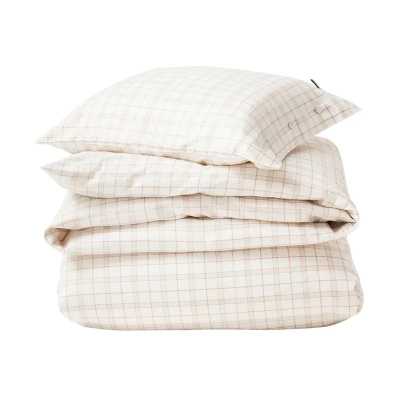 White/Beige Checked Lyocell/Cotton bäddset från Lexington Fri frakt