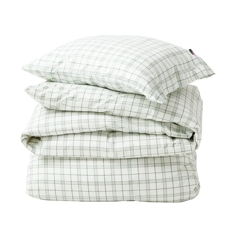 White/Green Checked Lyocell/Cotton bäddset från Lexington Handla nu