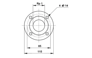 Endast denna vecka Grundfos, Gängfläns, gänganslutning, DN25xRp25, DIN2566