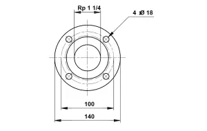 Expressleverans Grundfos, Gängfläns, gänganslutning, DN32xRp32, DIN2566