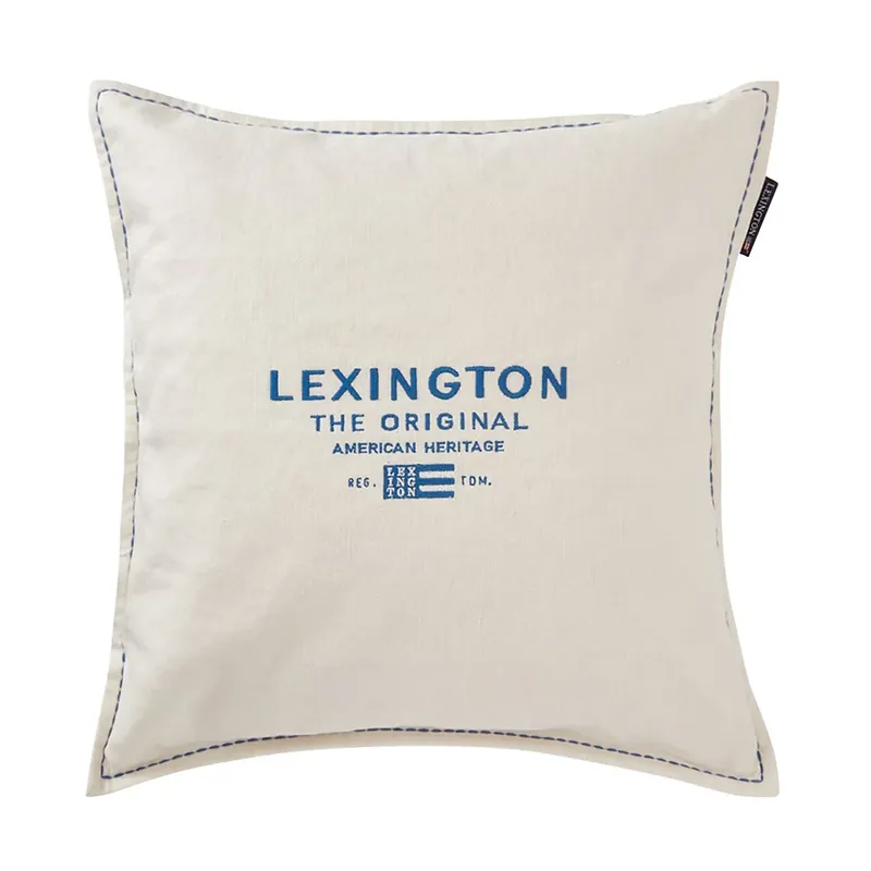 Logo Embroidered Linen/Cotton kuddfodral 50x50 cm från Lexington Lågt pris