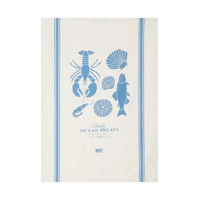 Ocean treats printed Cotton kökshandduk 50x70 cm från Lexington Extra rabatt