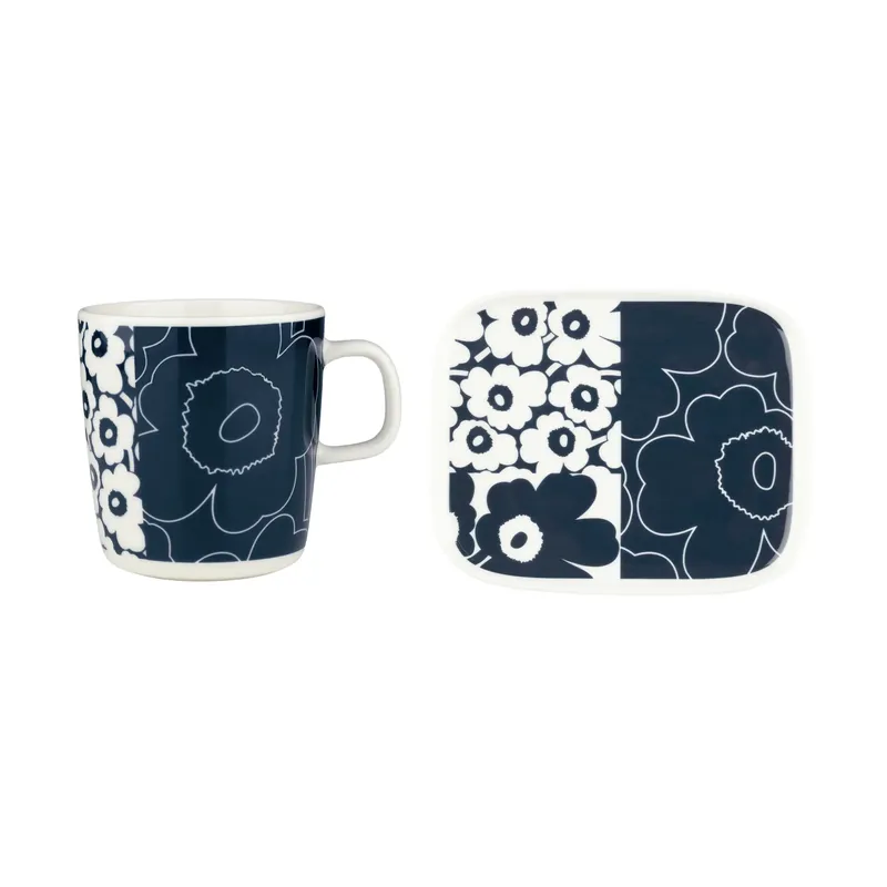 Beställ idag Unikko kollaasi bricka + mugg 2 delar från Marimekko