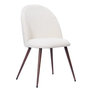 Begränsad tid Basic Home Nibe Plus Matstol Vit Bouclé / Metallben Valnöt - Möbler