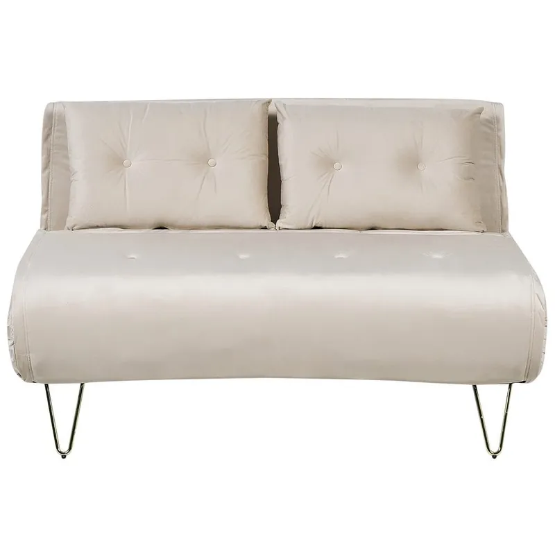 2-sits soffa Vestfold Beige, guld - Möbler Begränsat erbjudande