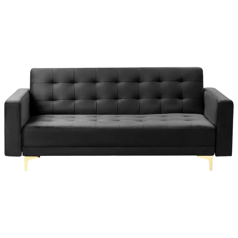 3-sits soffa Aberdeen Svart, guld/Sammet - Möbler Begränsat antal
