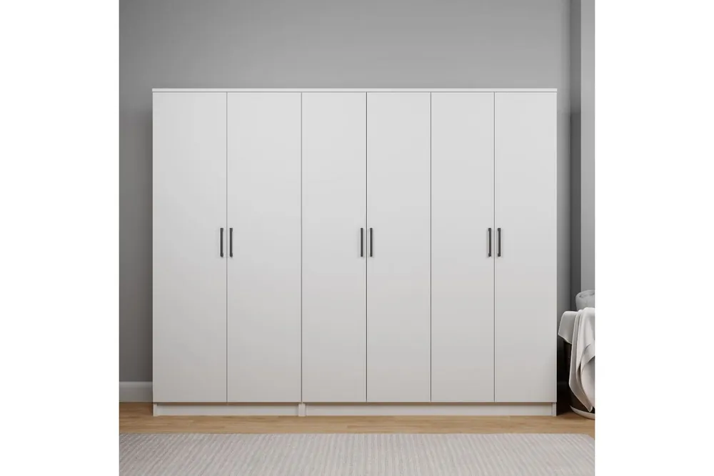 Olera Garderob 220x180 cm Vit - Förvaring Lägg i varukorgen
