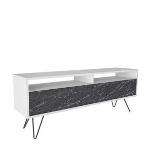 Anvor Tv-bänk 140 cm Vit/Svart - Möbler Outlet