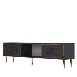 Utförsäljning Virdel Tv-bänk 150 cm Antracit/Guld - Möbler
