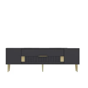 Anira Tv-bänk 150 cm Antracit/Guld - Möbler Kampanj