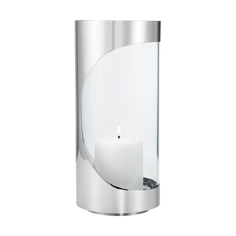 Chrome contours hurricane ljuslykta 28 cm från Georg Jensen Rea