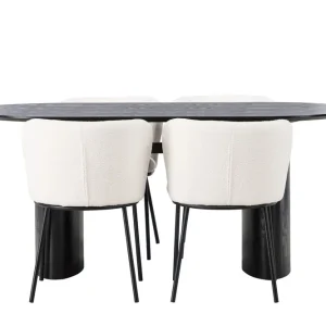 Erbjudandepris Venture Home Isolde Matgrupp 180 cm Oval med 4 Edina Stolar Svart - Möbler
