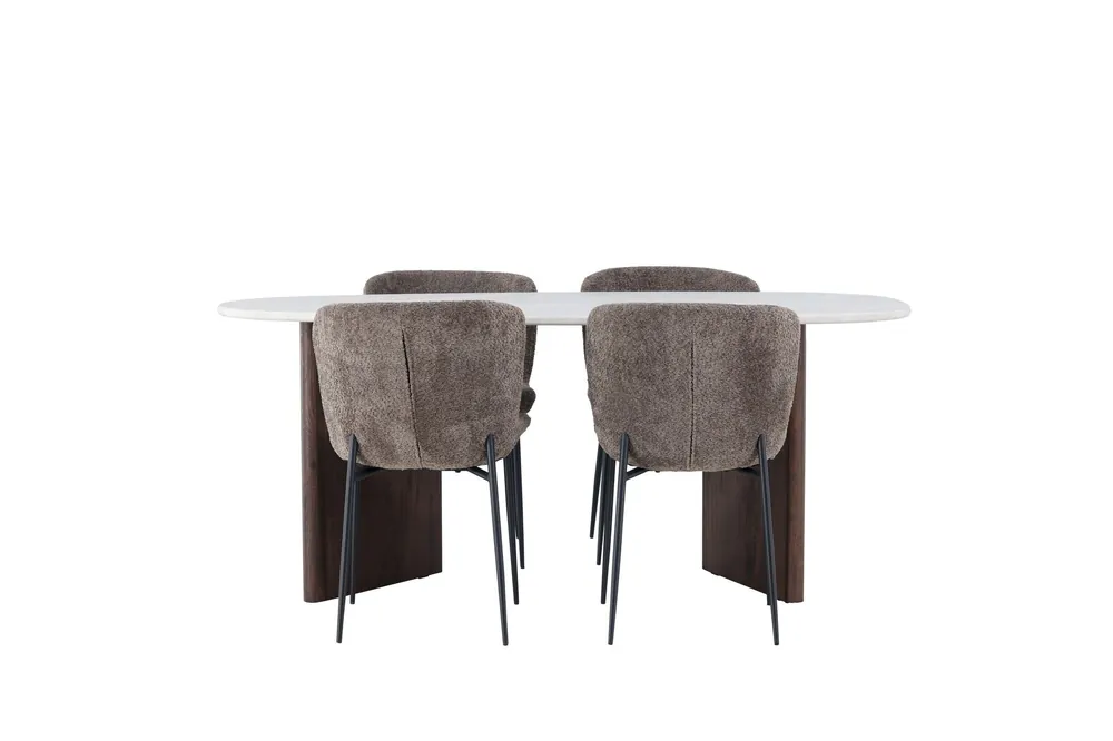 Venture Home Grönvik Matgrupp 180 cm Oval med 4 Modesto Stolar Mocca - Möbler Rabatt
