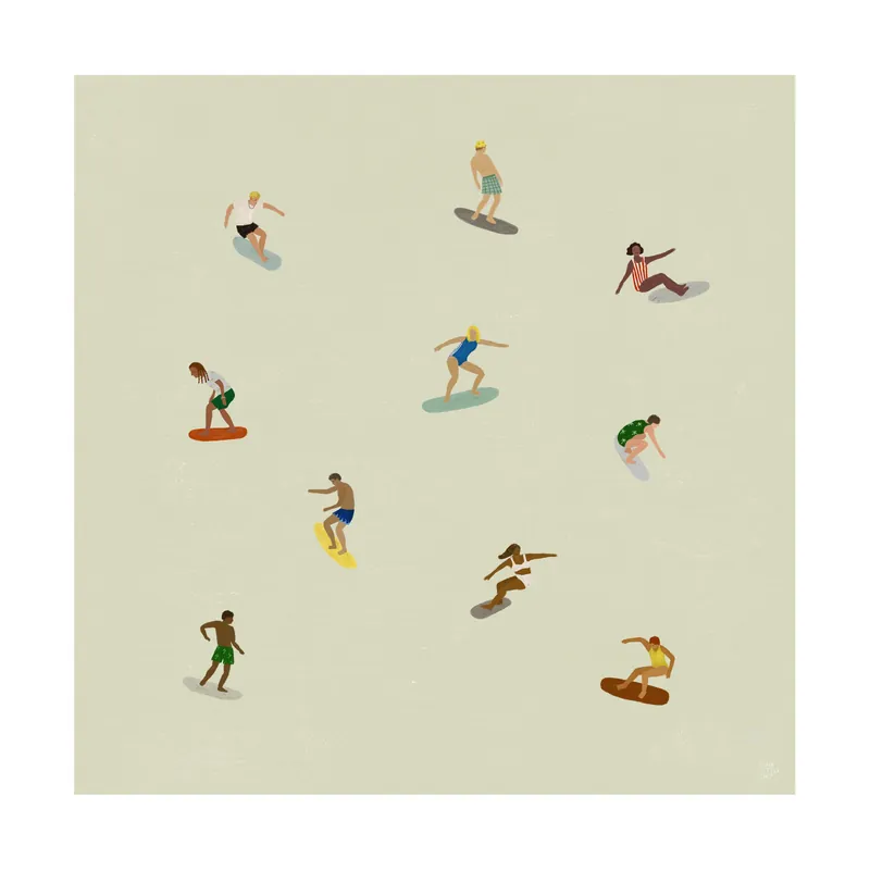 Surfers poster från Fine Little Day Rabatt