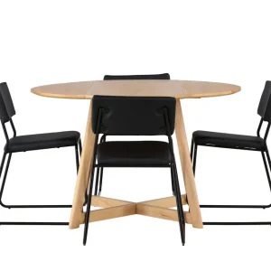 Lågt pris Venture Home Kenth Matgrupp 120 cm Rund med 4 Kenth Stolar Svart - Möbler