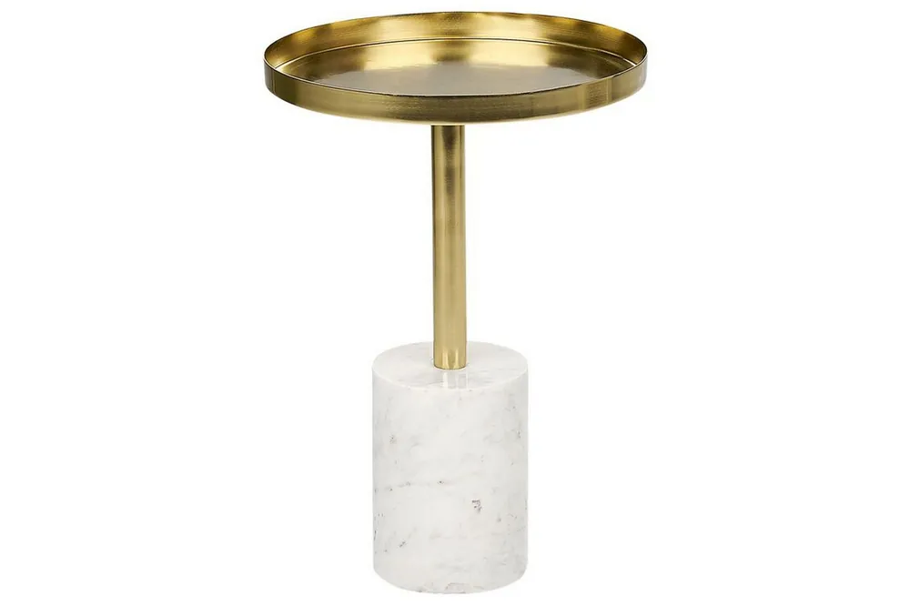 Charis Sidobord 36 cm Guld/Vit - Möbler Fynd