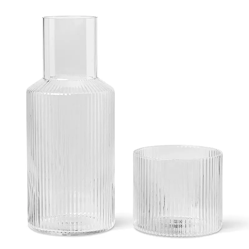 Utförsäljning Ripple Karaff med glas - Clear