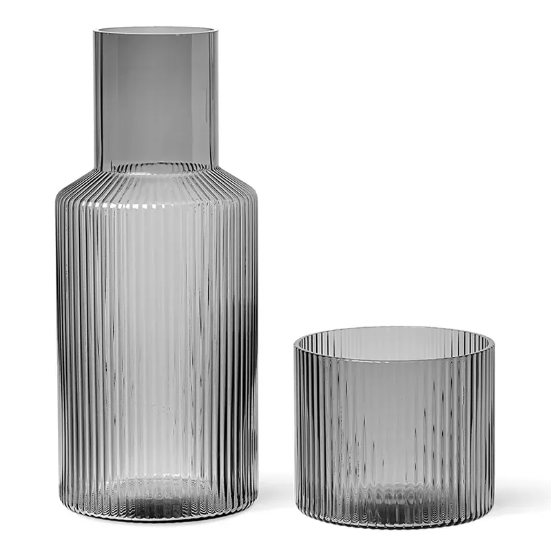 Fynd Ripple Karaff med glas - Smoked Grey