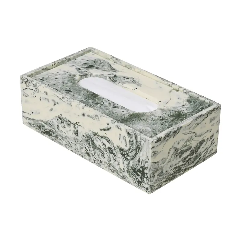 Premium Mist Tissue Box - Emerald Off-white