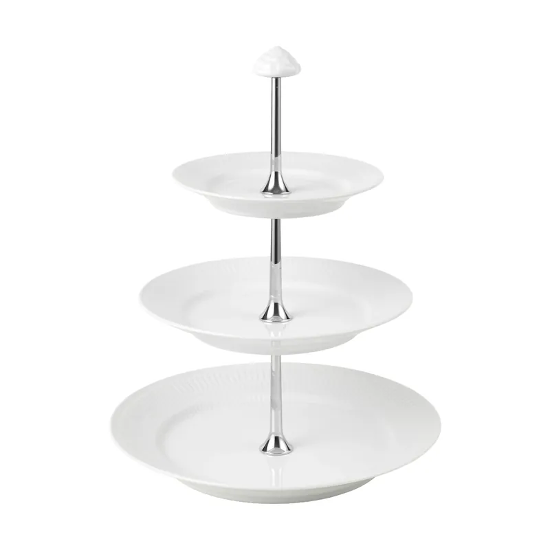White Fluted fat med 3 våningar från Royal Copenhagen Outlet