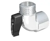 Populärt val Broen, Ballofix 522 med vred, Kulventil vinkel, invändig x utvändig gänga, R15x90°
