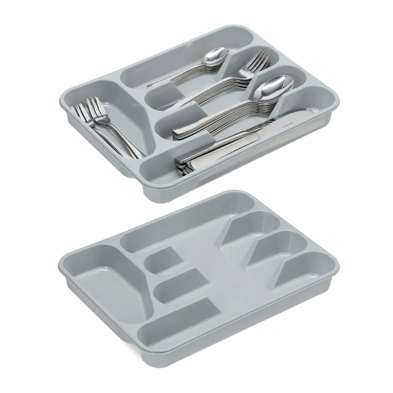 Outlet Grå besticklåda set om 2