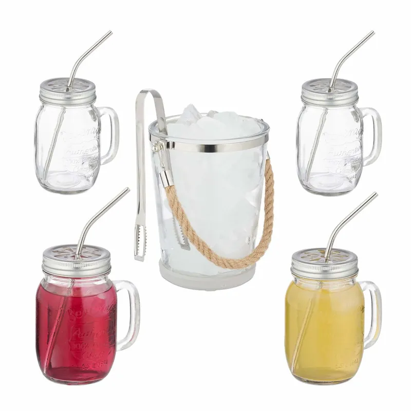 4 glas med lock och sugrör inkl. ishink Extra rabatt