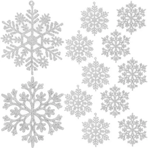 Fri frakt Julgranskulor Snöflingor 12-pack Vit