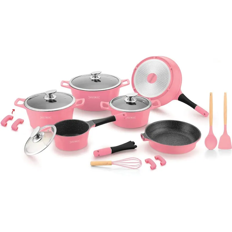 17-delars induktionspannset - Rosa Begränsad tid