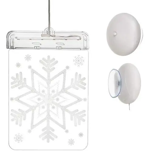 Premium Batteridriven LED Snöflinga i Målat Glas