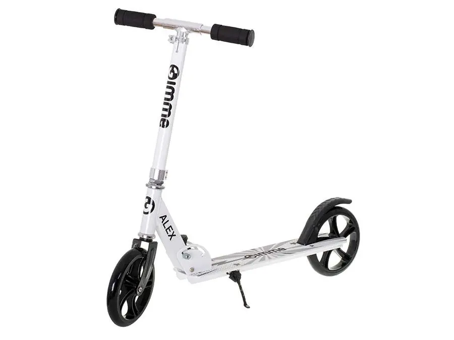 Hopfällbar vit skoter med 200mm hjul Rabatter