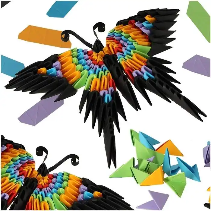 3D Origami Fjäril - 154 delar, limfritt bygge Populärt val