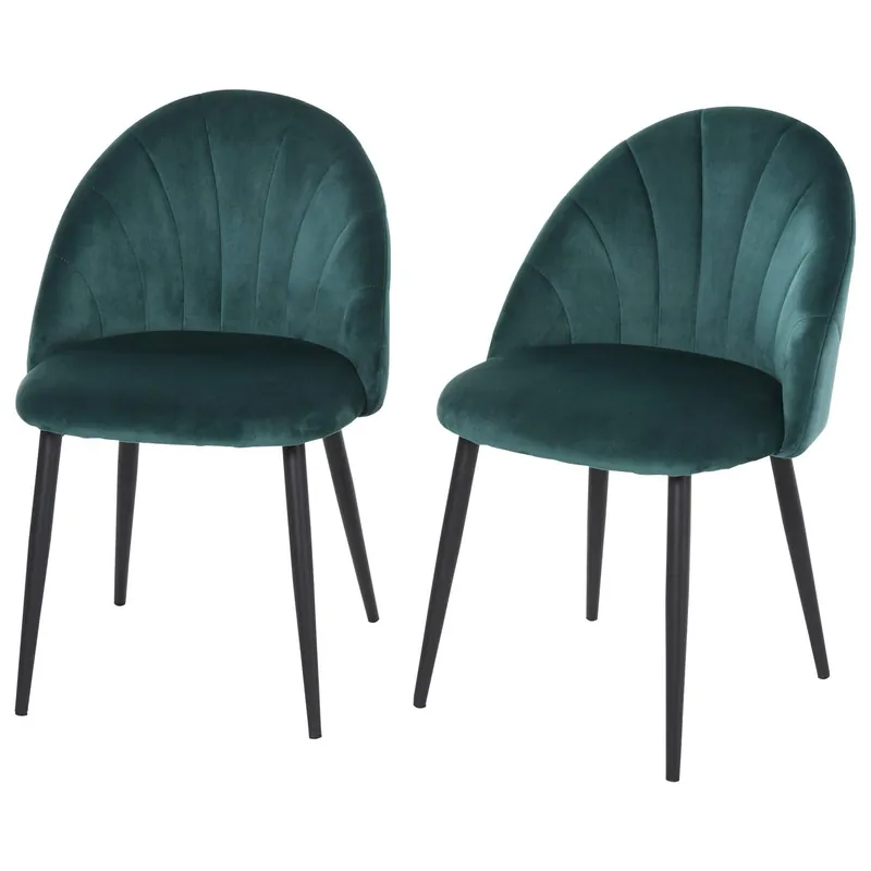 Moderna Sammetstolar Grön Set 2 Skandinavisk Design Populär