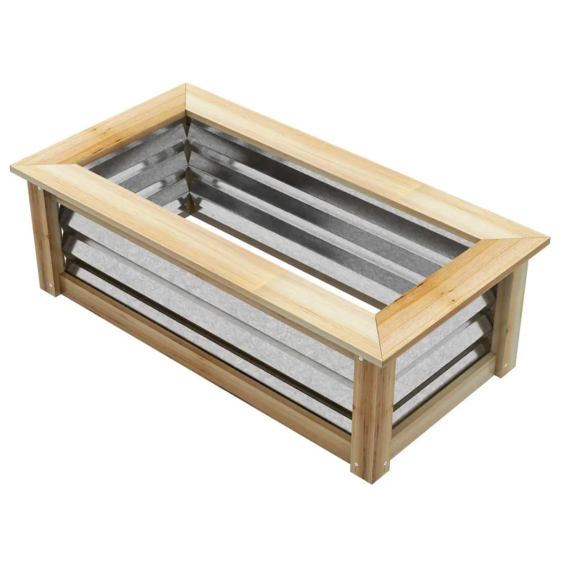 Upphöjd Träram Blomlåda för Balkong 90x45x30Cm Snabb frakt