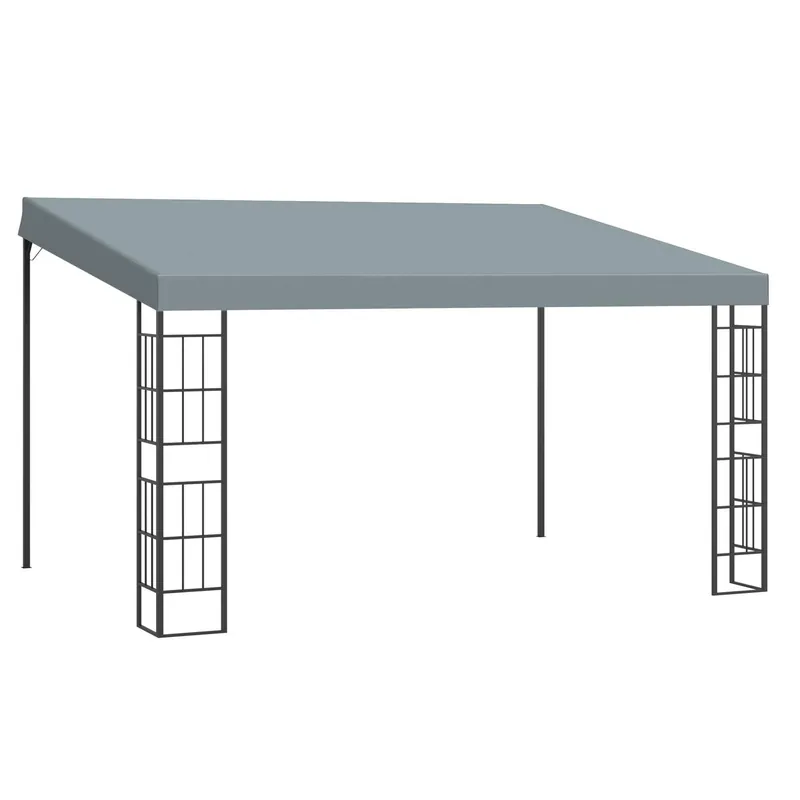 Nyhet Grå Metall Pergola 4x3 m med Polyester Tält