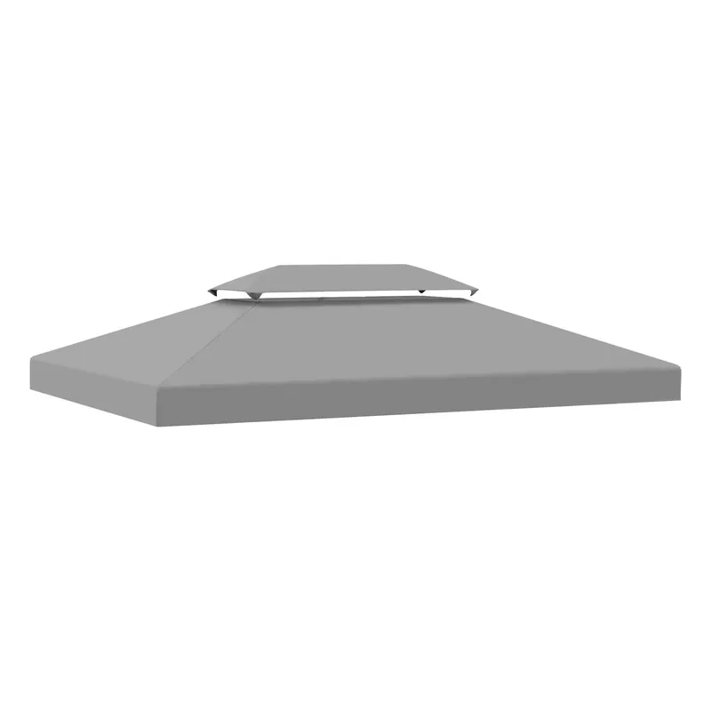 Billig Ljusgrått Gazebo-tak 3x4m i Polyester för Trädgård