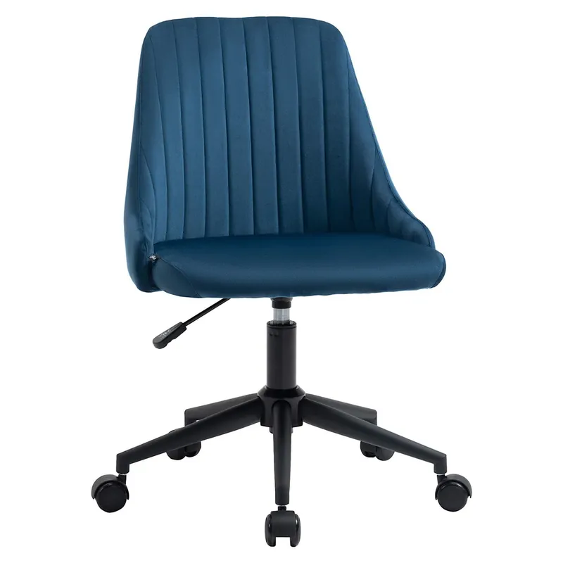 Lågt pris Ergonomisk Snurrstol i Blått Sammet