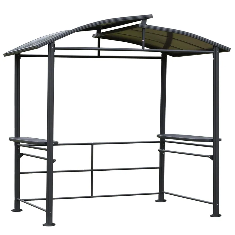 Grillpaviljong 240x150 cm Flamskyddad Mörkgrå risnedsättning