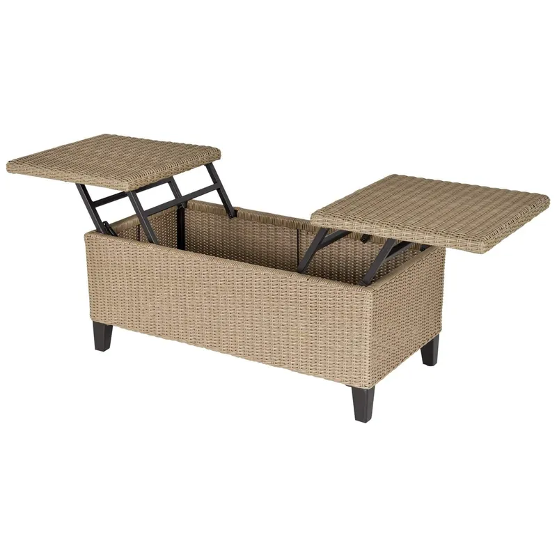Utdragbart Trädgårdsbord i Polyrattan Khaki Kundfavorit